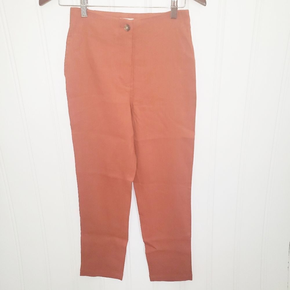Aritzia Wilfred Cherice Linen Blend Spice Orange Dress Pant 4